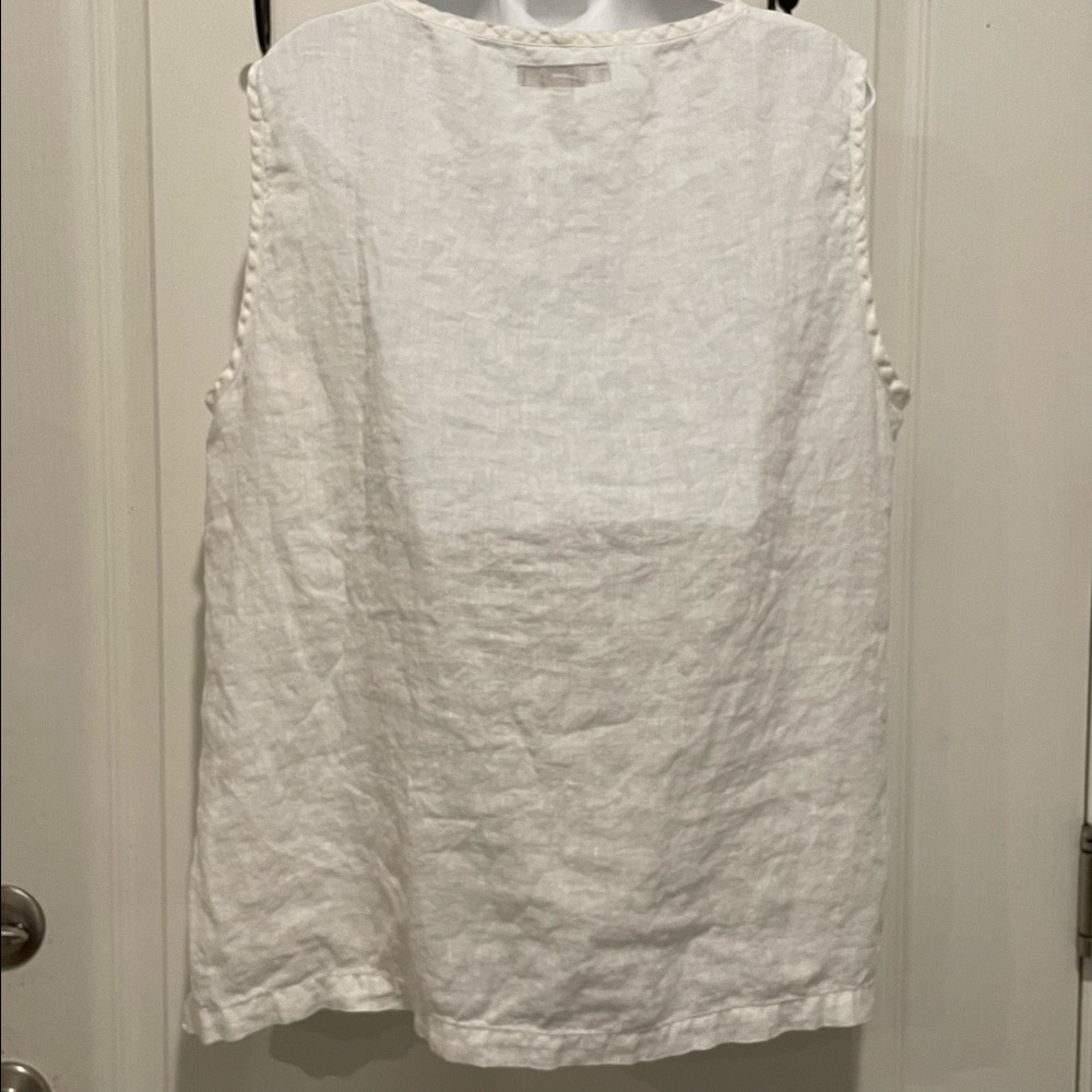 Flax White Linen Tank Top - Picture 4 of 6